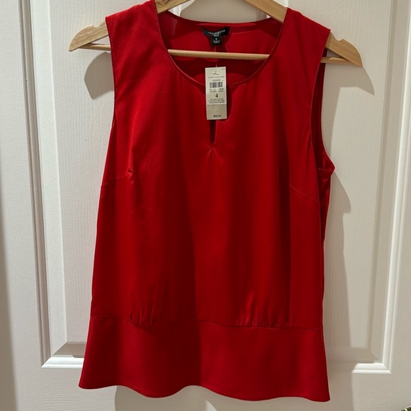 BNWT - Ann Taylor Red Silk Blouse - Picture 8 of 8